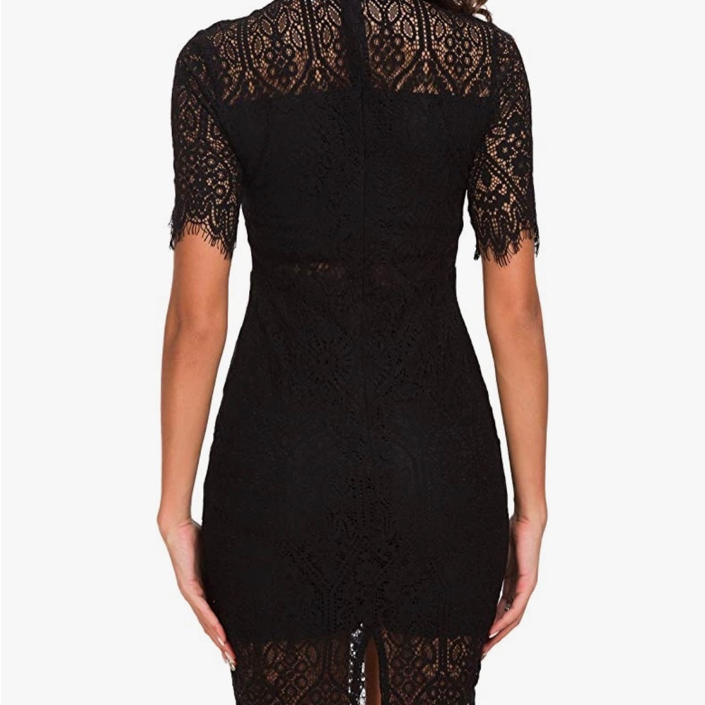 ZALALUS Black Lace MIDI Dress - Picture 3 of 7